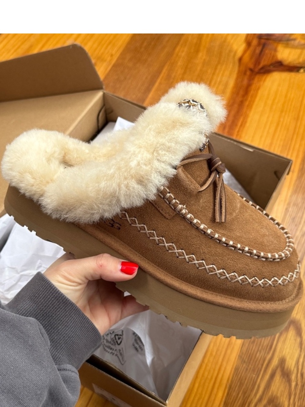 UGG Brown and Cream Platform Shoes